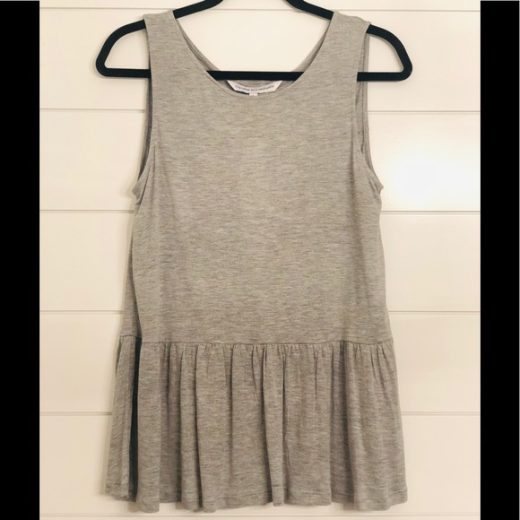 NEW Gray Tank with Ruffle Peplum - Picture 1 of 3